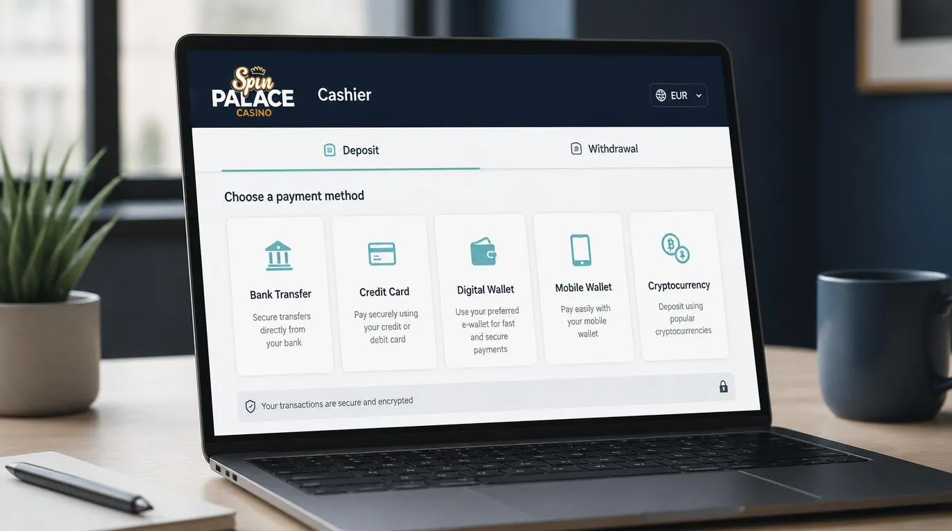 Casino-Kassenbereich mit Karten, E-Wallets, Kryptowährungen und Banküberweisung im Vergleich